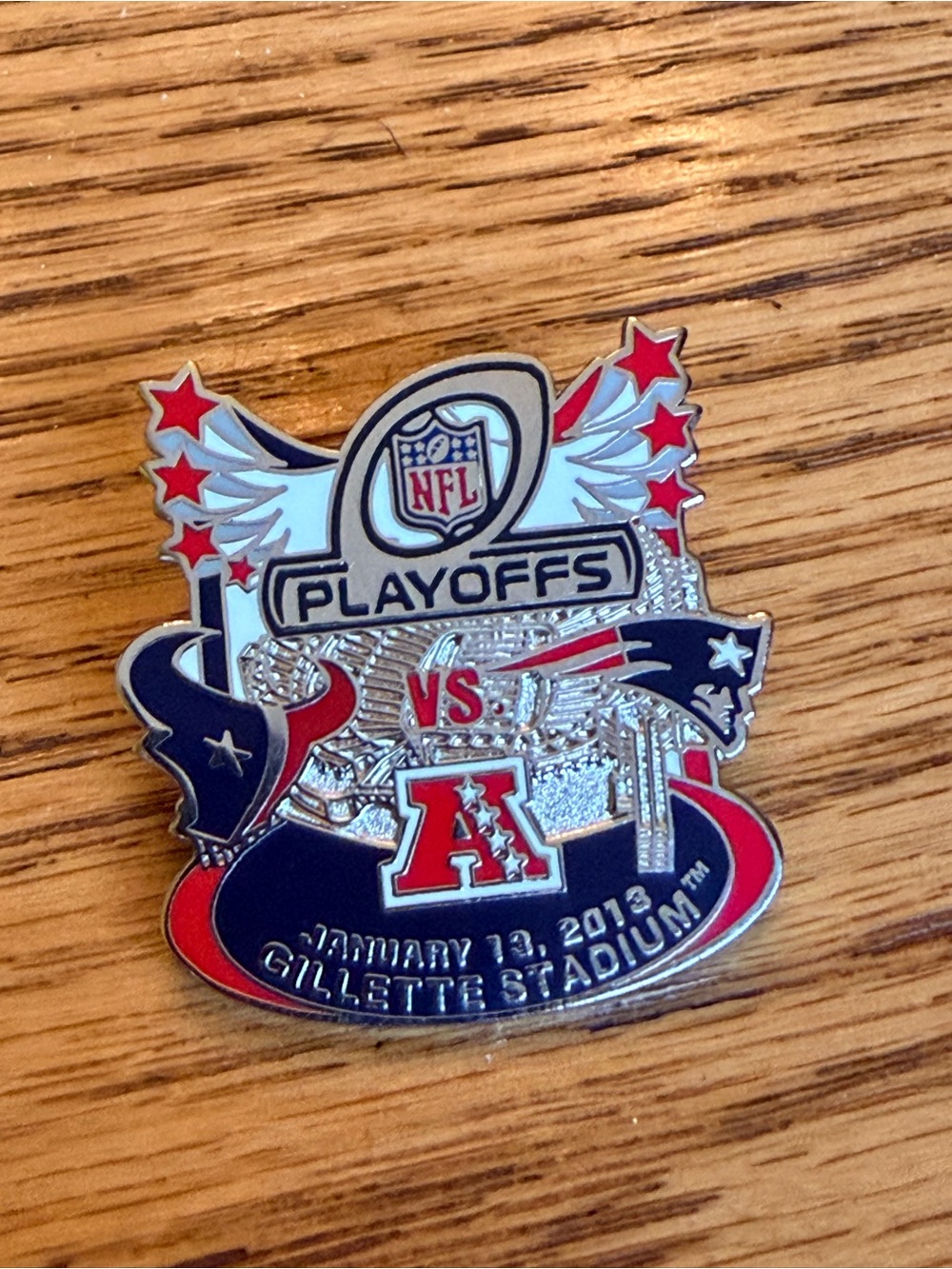 NFL Red, Navy & Silver Playoffs Commemorative Pin